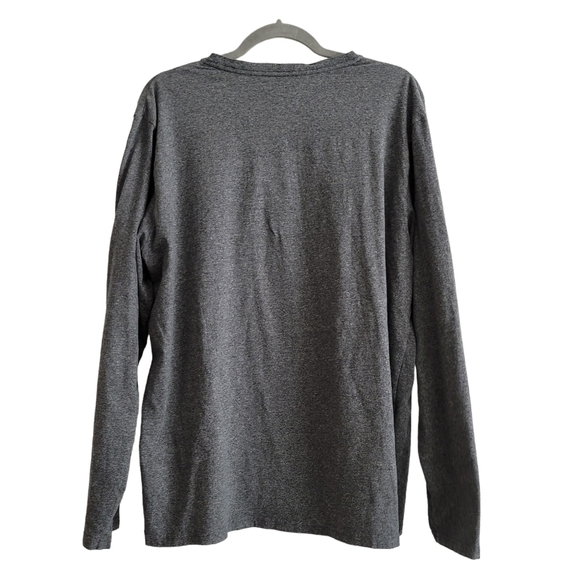 🍁 Rough Dress XL Gray Long Sleeve Casual V-Neck Shirt - Picture 2 of 7